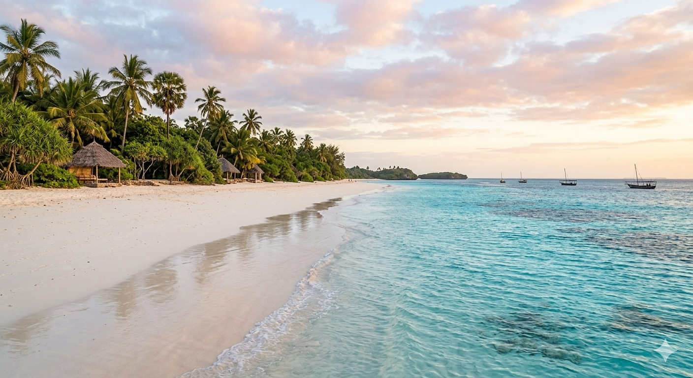 Zanzibar beach at sunset
